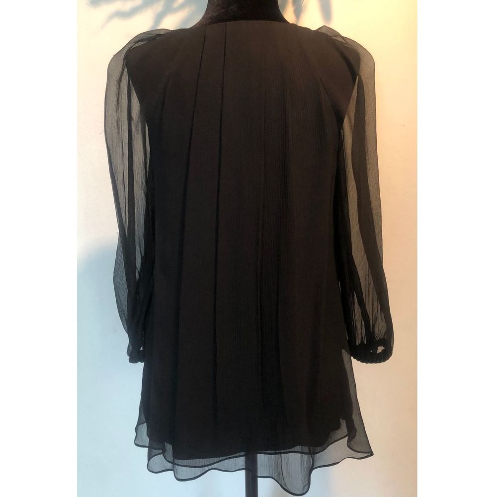 Diane von Furstenberg-NWOT Black Boho Silk Blouse - Picture 2 of 3